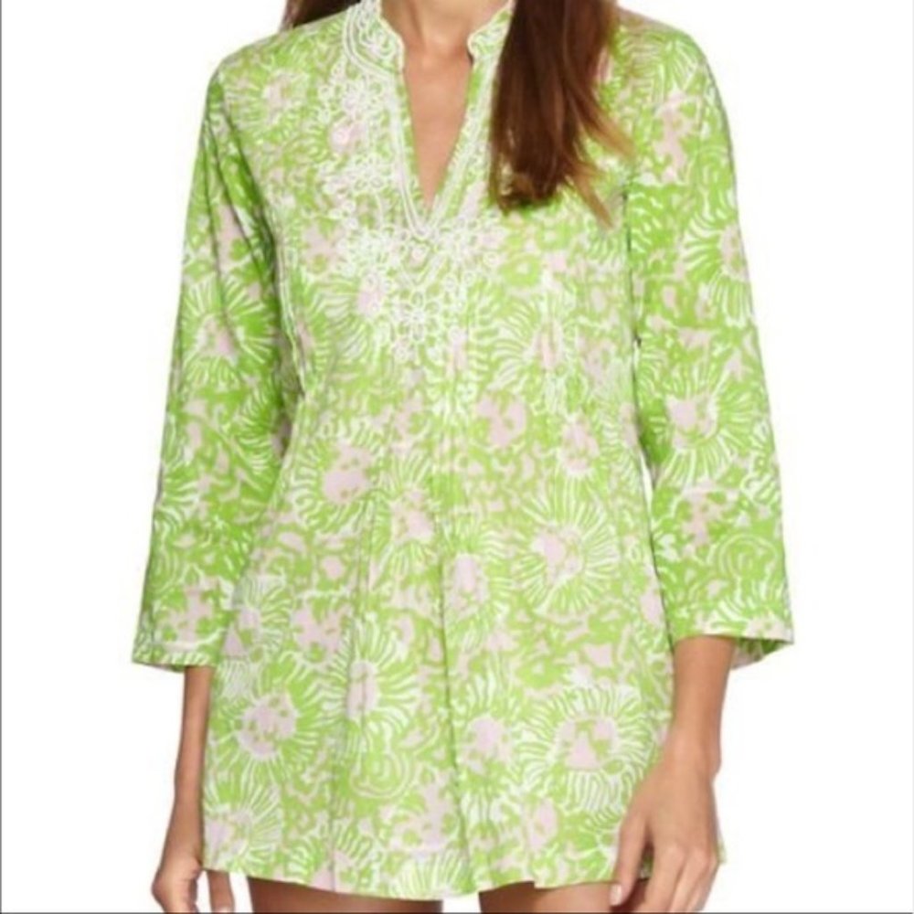 Lilly Pulitzer Sarasota Sunnyside Lion Beaded Tuni
